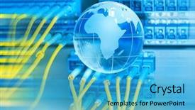  Presentation with optic - Cool new presentation design with electronics component - glass earth with fiber cable backdrop and a teal colored foreground