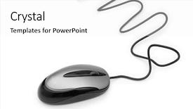  Presentation with computer - PPT theme with electronics instruments - computer mouse isolated background and a white colored foreground