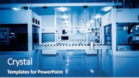  Presentation with manufacturing industry - PPT theme with electronics manufacturing - industry technology borough of industry background and a teal colored foreground