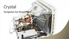  Presentation with electronics - Audience pleasing theme consisting of electronics of an old monitor backdrop and a white colored foreground