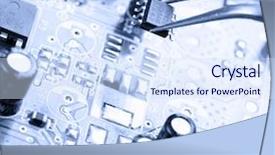  Presentation with electronics circuit - Amazing theme having electronics pcb - assembling a circuit board backdrop and a sky blue colored foreground
