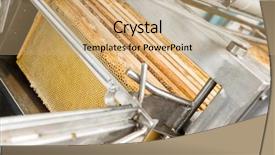  Presentation with instrument - Cool new PPT theme with electronics process instrument - closeup of honey extraction plant backdrop and a coral colored foreground