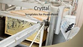  Presentation with honey - Audience pleasing slides consisting of electronics process instrument - honey extraction plant in beekeeping backdrop and a soft green colored foreground