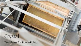  Presentation with instrument - Beautiful presentation theme featuring electronics process instrument - honeycomb frames in extraction plant backdrop and a coral colored foreground