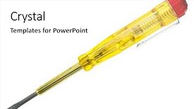  Presentation with electrical - Presentation theme having electronics screws - electrical tester screwdriver background and a white colored foreground