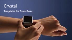  Presentation with dark simple - Audience pleasing theme consisting of electronics simple - close up female hand backdrop and a ocean colored foreground