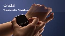  Presentation with black female - Cool new slide set with electronics simple - close up female hand backdrop and a ocean colored foreground