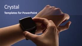  Presentation with black female - Beautiful presentation featuring electronics simple - close up female hand backdrop and a ocean colored foreground