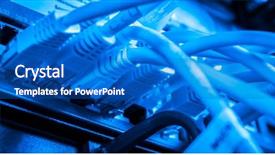  Presentation with ethernet - Audience pleasing presentation theme consisting of electronics technology - close-up of network hub backdrop and a teal colored foreground