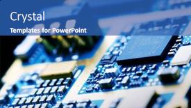  Presentation with electronics - Beautiful presentation theme featuring electronics-technology backdrop and a ocean colored foreground
