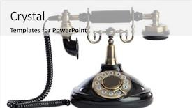  Presentation with electronics white - Audience pleasing slides consisting of electronics telephone - old vintage black phone backdrop and a white colored foreground