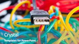  Presentation with cables - Cool new theme with handsome designer smiling at camera with colleagues behind him in creative office backdrop and a light gray colored foreground