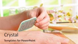  Presentation with electrical stimulation - Presentation theme consisting of electrotherapy electrical stimulation using surface background and a coral colored foreground