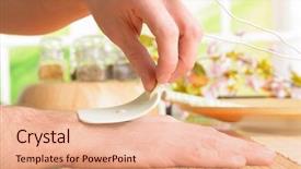  Presentation with electrical stimulation - Cool new slide set with electrotherapy electrical stimulation using surface backdrop and a coral colored foreground