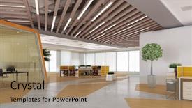  Presentation with elegant furniture design - Colorful presentation theme enhanced with elegance and simplicity in design backdrop and a coral colored foreground