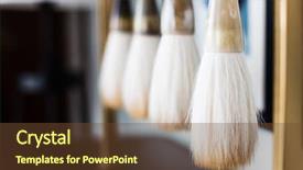  Presentation with chinese traditional - Presentation consisting of elegance chinese traditional calligraphy tools background and a tawny brown colored foreground