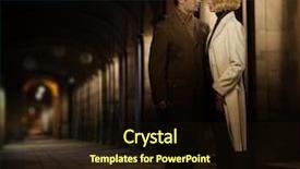  Presentation with coats - Beautiful presentation theme featuring elegance classic - elegant couple in autumnal coats backdrop and a wine colored foreground