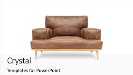  Presentation with brown leather - Beautiful theme featuring elegance classic - leather brown chair on white backdrop and a white colored foreground