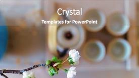  Presentation with japanese style - Presentation featuring elegance japanese style tea set on table in modern living room background and a coral colored foreground