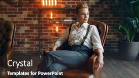  Presentation with gangster - Presentation design having woman in strict clothes gangster background and a tawny brown colored foreground