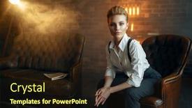  Presentation with gangster - Cool new presentation design with woman in strict clothes gangster backdrop and a wine colored foreground