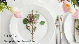  Presentation with flower elegant - Slides having elegant - flower arrangement on table served background and a light gray colored foreground