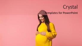  Presentation with pregnant woman - Colorful PPT theme enhanced with elegant - image of a beautiful young backdrop and a coral colored foreground