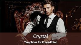  Presentation with apartments - Colorful presentation theme enhanced with elegant - imposing well dressed man sitting backdrop and a wine colored foreground