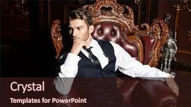  Presentation with apartments - Slide set enhanced with elegant - imposing well dressed man background and a wine colored foreground