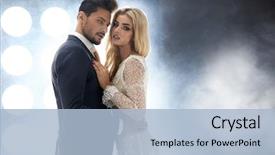  Presentation with night club - Cool new PPT theme with elegant and attractive couple backdrop and a light blue colored foreground
