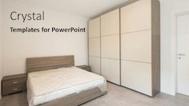  Presentation with minimalist - Audience pleasing slide set consisting of elegant and minimalist double bedroom nobody inside backdrop and a soft green colored foreground