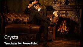  Presentation with sugar skull - Presentation theme featuring elegant-and-scary-baron-samedi background and a black colored foreground