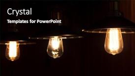  Presentation with antique - Presentation theme enhanced with elegant antique lights hanging from ceiling background and a black colored foreground