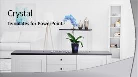  Presentation with blue flow - Slides having elegant background design - beautiful blue orchid flower background and a  colored foreground