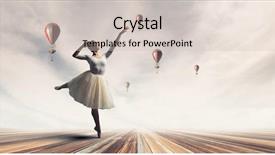  Presentation with ballerina - Theme having elegant ballerina dancing mixed media background and a soft green colored foreground