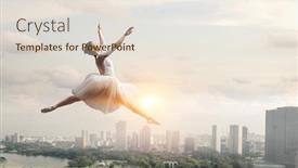  Presentation with ballerina - PPT layouts enhanced with elegant-ballerina-dancing-mixed-media background and a lemonade colored foreground