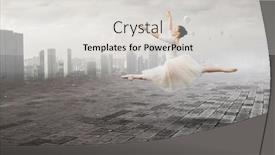  Presentation with ballerina - Colorful PPT theme enhanced with elegant-ballerina-dancing-mixed-media backdrop and a light gray colored foreground
