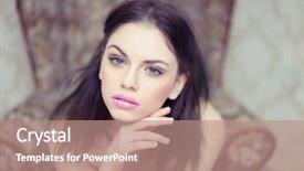  Presentation with modern elegant - Cool new PPT layouts with elegant beautiful young woman with a dreamy look wearing modern jewellery daydreaming and staring off into the distance backdrop and a coral colored foreground