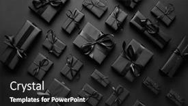  Presentation with christmas black - Presentation theme with elegant-black-christmas-theme-wrapped background and a dark gray colored foreground