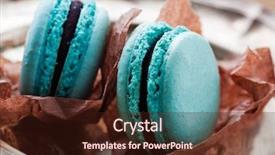  Presentation with rustic wood turquoise - Colorful PPT theme enhanced with elegant blue - turquoise french macaroons on dark backdrop and a wine colored foreground