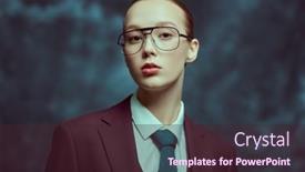  Presentation with young business people - Presentation having elegant-business-style-gorgeous-young background and a wine colored foreground