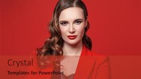  Presentation with feminism - Presentation theme consisting of elegant-business-style-portrait background and a red colored foreground