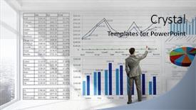  Presentation with modern elegant - Slide deck having elegant businessman against modern ofiice background and a light gray colored foreground