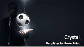  Presentation with elegant - Cool new presentation with elegant businessman holding soccer backdrop and a wine colored foreground