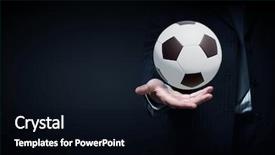  Presentation with elegant - Amazing PPT layouts having elegant businessman holding soccer backdrop and a black colored foreground