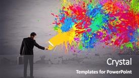  Presentation with elegant colorful animated - Audience pleasing PPT layouts consisting of elegant businessman in suit painting backdrop and a gray colored foreground