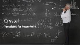  Presentation with math - Slide set featuring elegant businessman looking at maths background and a dark gray colored foreground