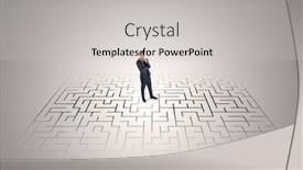  Presentation with business challenge businessman entrance maze - Slide set enhanced with elegant-businessman-looking background and a light gray colored foreground