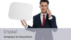  Presentation with bubble - Theme enhanced with elegant-businessman-presenting-speech-bubble background and a light gray colored foreground