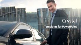  Presentation with car business - Beautiful slide set featuring elegant car backdrop and a gray colored foreground